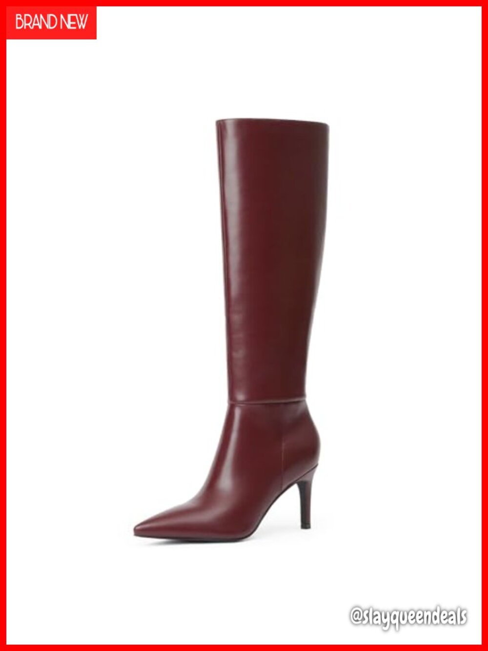 Pointed Toe Knee High Boots Stiletto Heel Faux Leather Women's Tall Boots